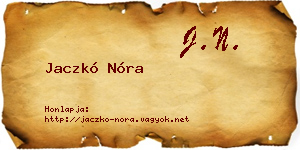 Jaczkó Nóra névjegykártya